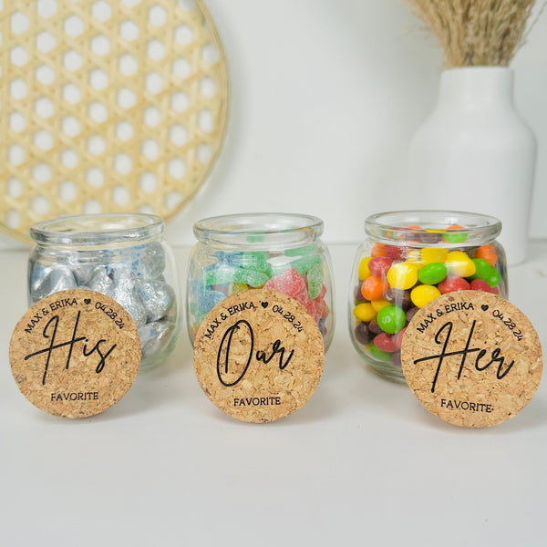 Let's Make Memories Tarros de cristal personalizados para dulces, nombre de  familia y diseño inicial