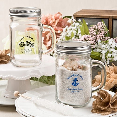 Eternal Living Mason Jar Glass Beverage Dispenser with Jar Mugs and Lids, 5  pcs Set