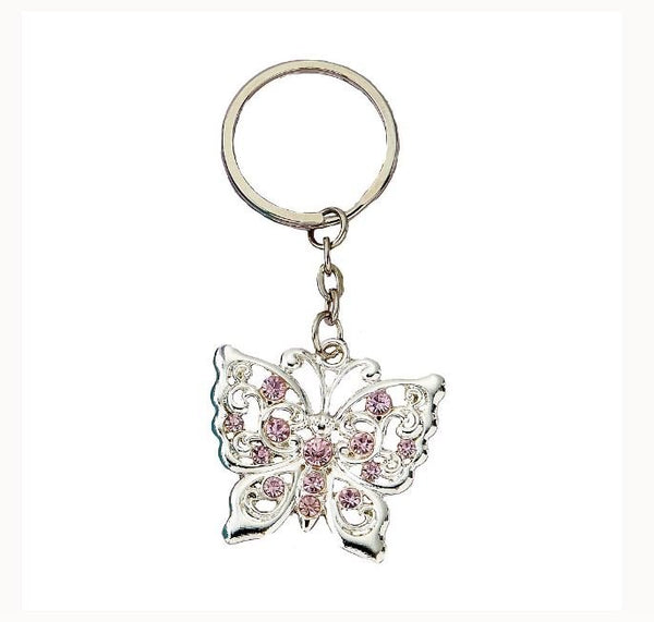 Cherrie Rhinestones Bear Keychain, Pink