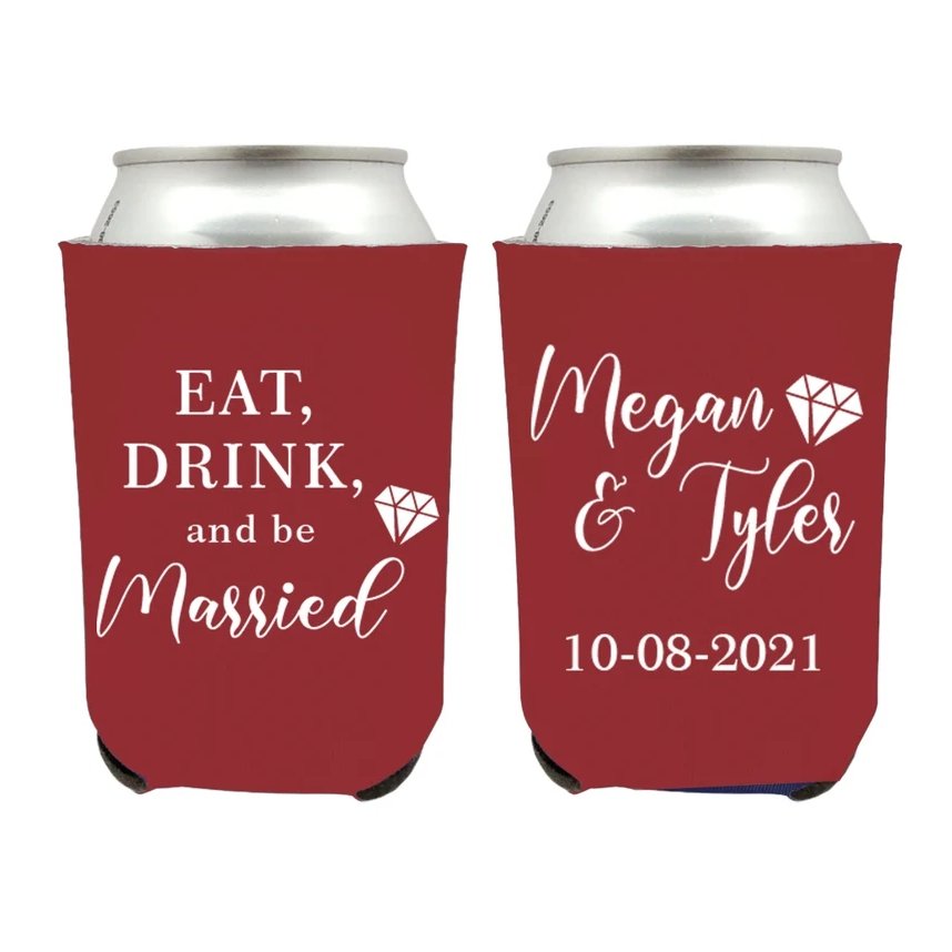 Wedding Can Coolers, Slim | I Do, Too!