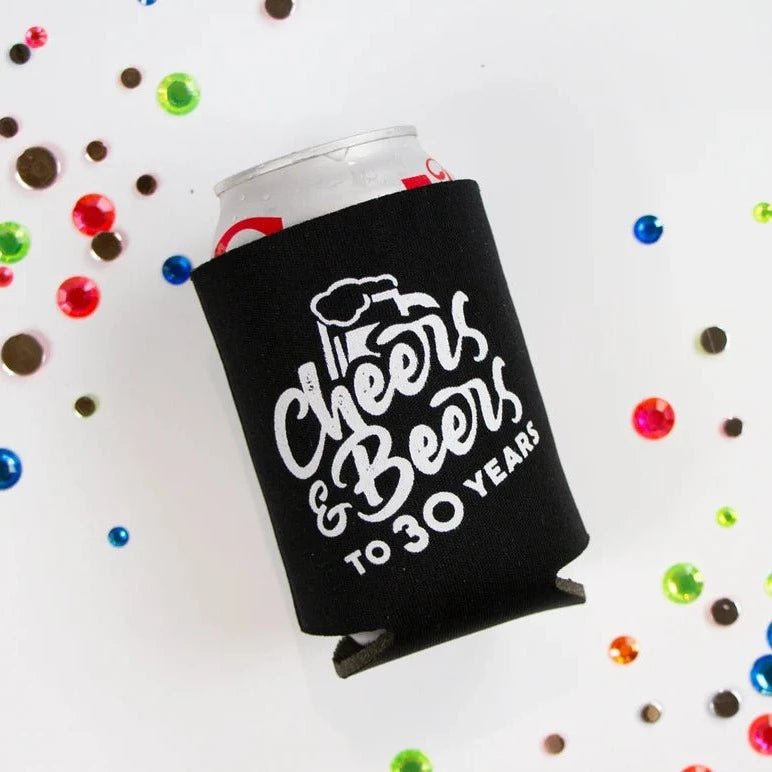 Personalized Photo 30th Birthday Koozies or Neoprene Can Coolers