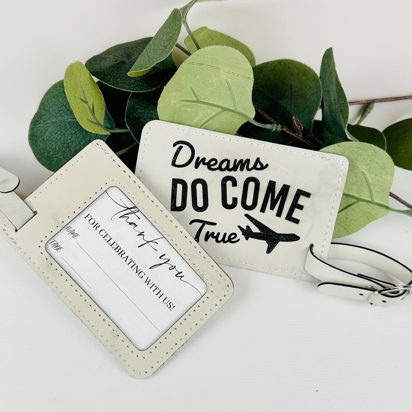 Personalized Bag Tags in Gray - Add Name And Quote