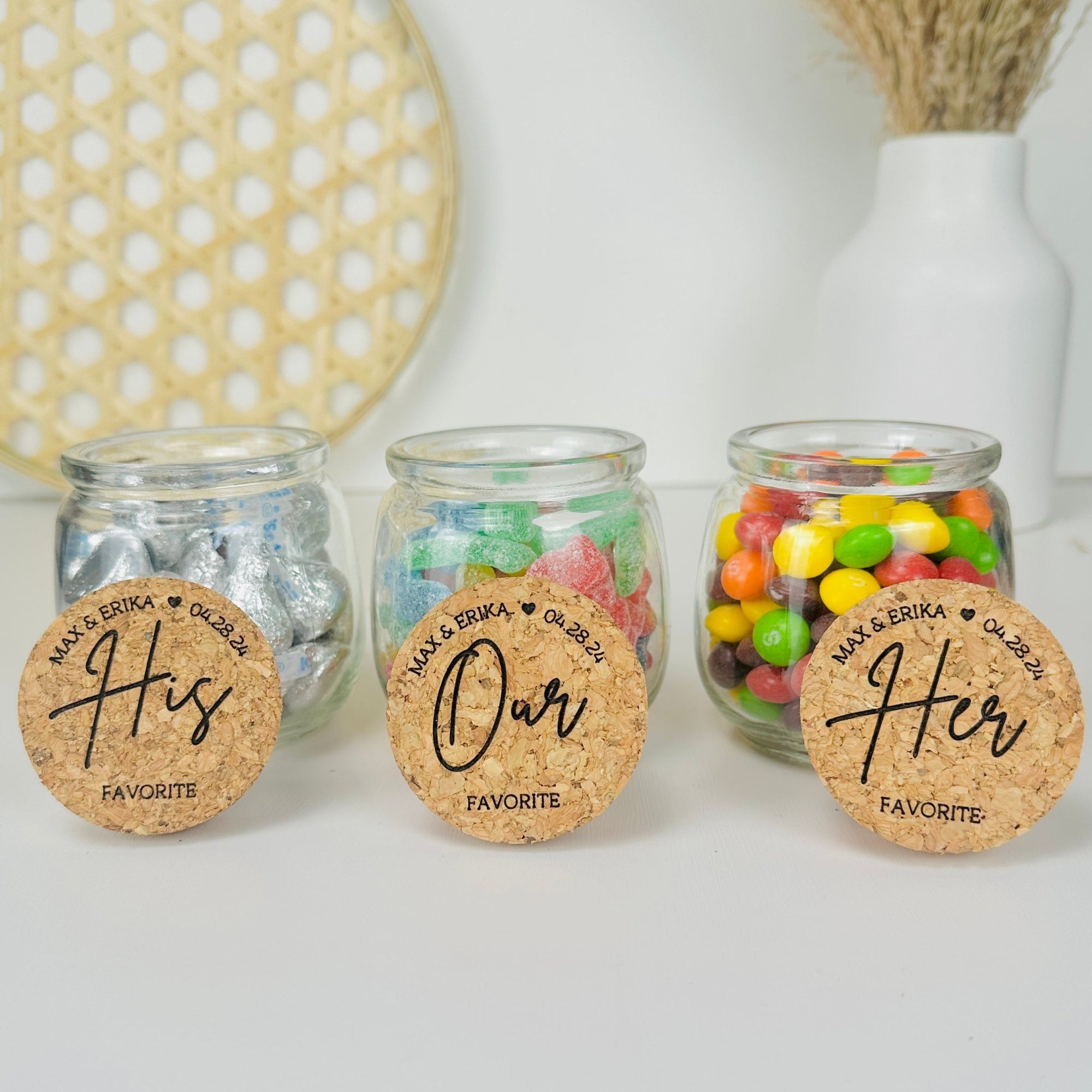 100 Custom Mini Mason Jars with Lid with Candy Filling