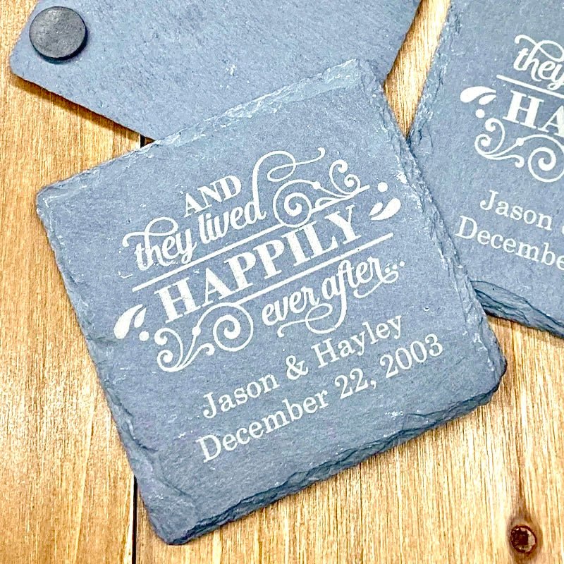 Slate Coaster Forever Wedding Favors